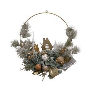 Member's Mark 50 Warm White LED Pre-Lit Village Wreath, 24"